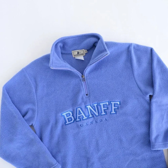 Attractions Blue Fleece Pullover Half Zip Banff Sweater Size SP - Picture 10 of 12